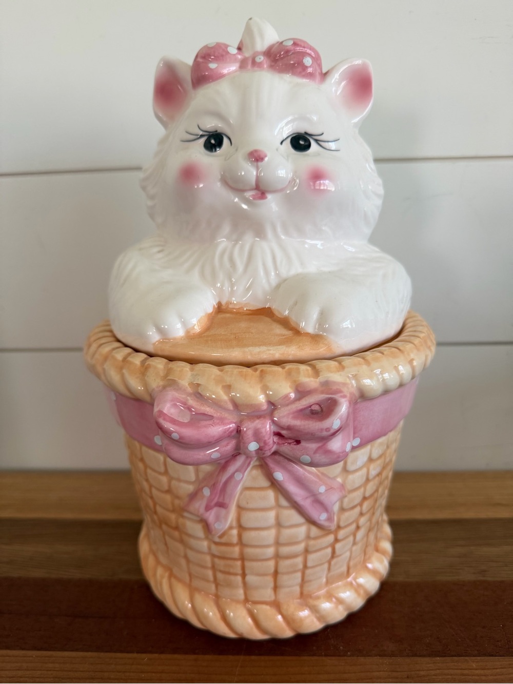 Montgomery Ward Vintage Kitty in Basket cookie Jar